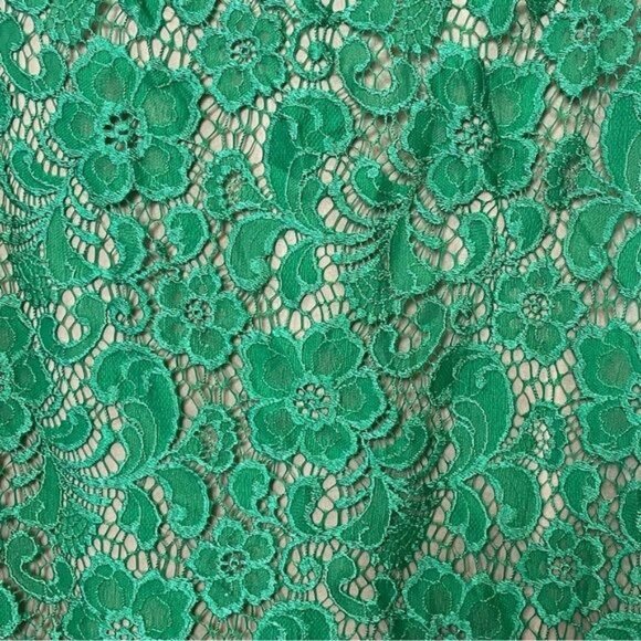 Ivy & Blu Nordstrom Emerald Green Lace Shift Dress Cap Sleeves Size 10 Feminine - Picture 6 of 8